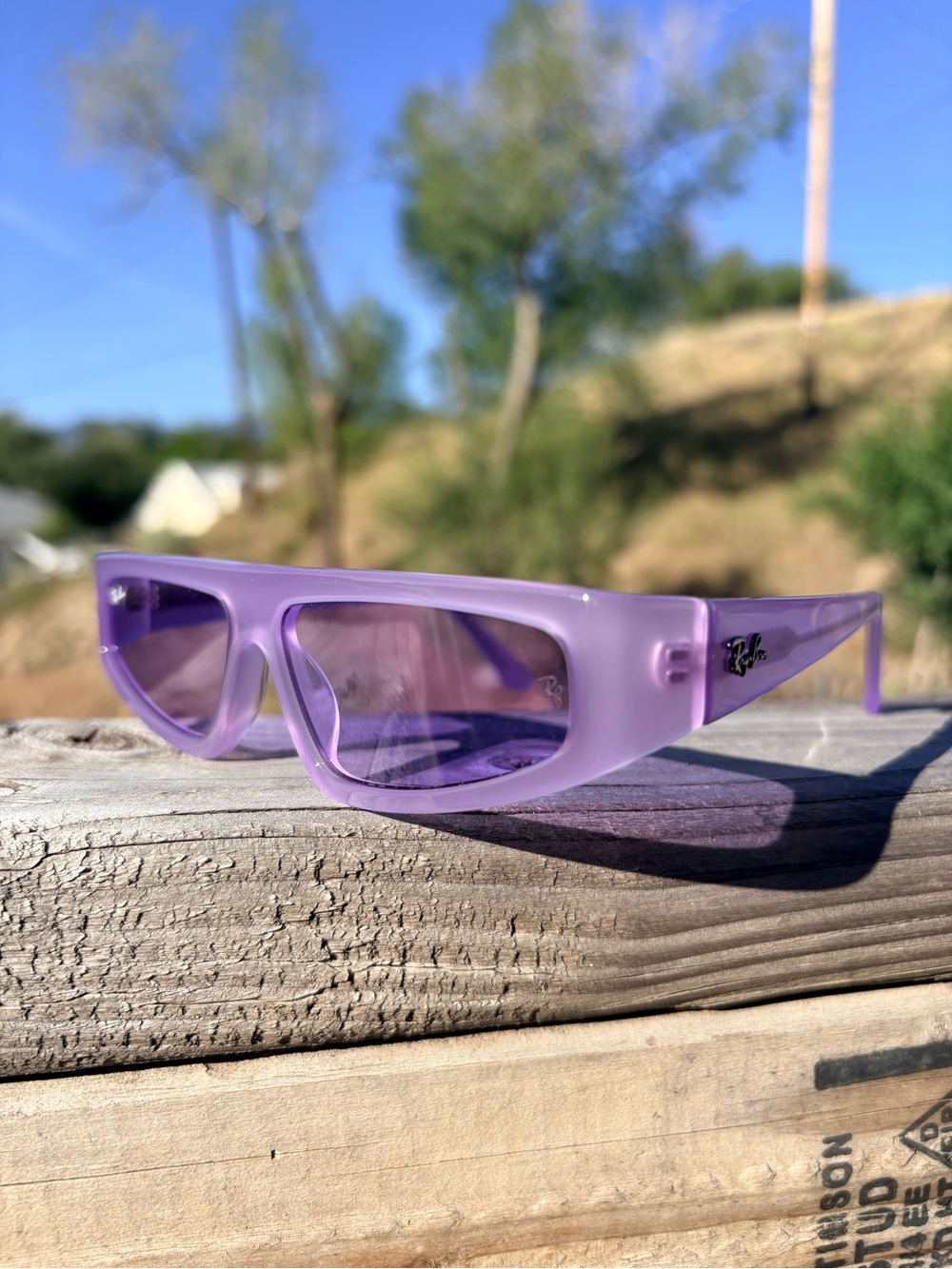 Ray-Ban Purple Rectangle Sunglasses